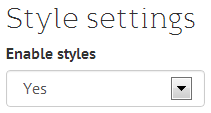 Screenshot of style settings.